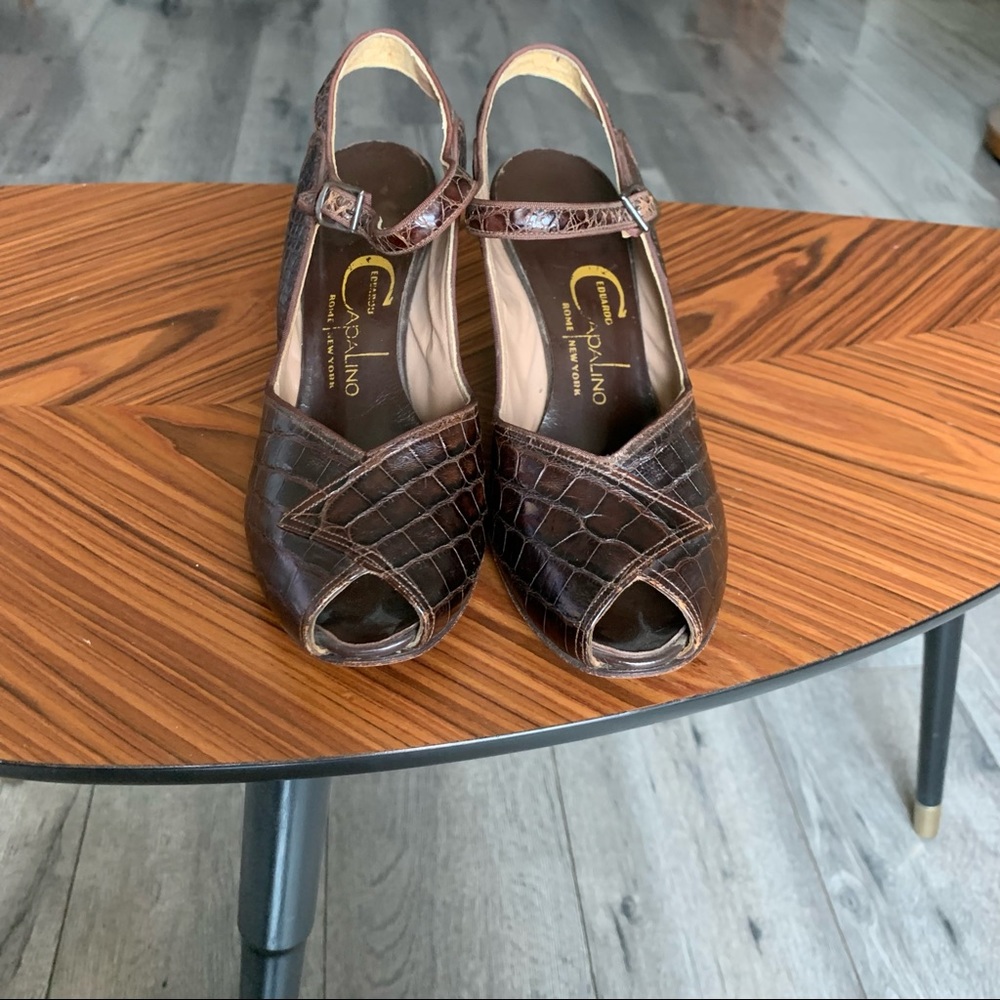 Vintage Eduardo Capalino Sling back peep toe